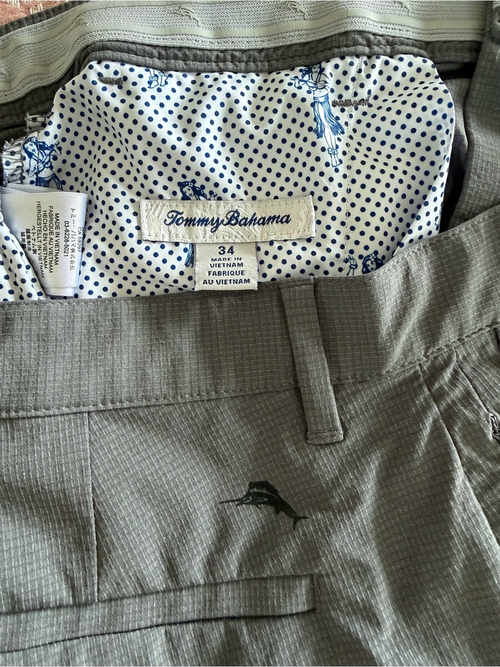 Tommy Bahama Chip Shot Island Zone Shorts Men’s Size 34 Gray